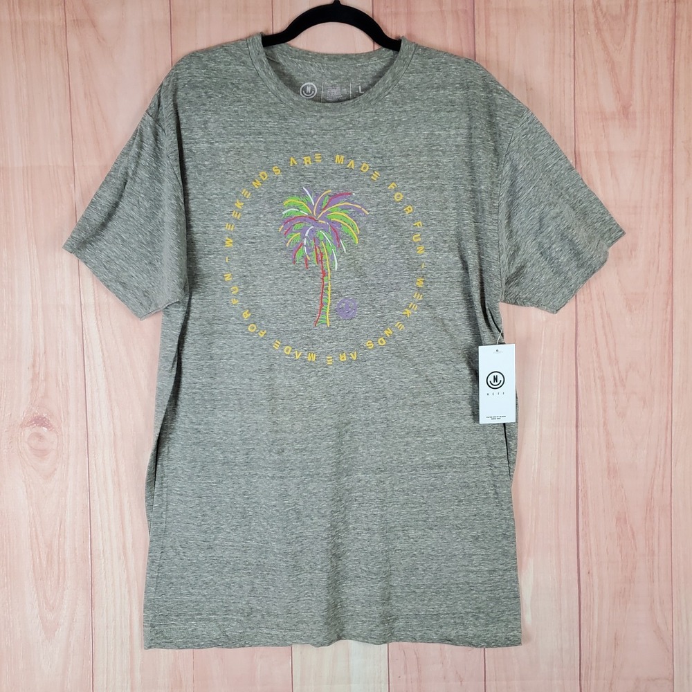 Neff Mens‎ Shirt Large Gary 100% Cotton Crew Neck Short Sleeve Pullover Outdoor